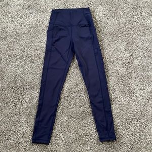 Zyia High Waisted Side Pocket Navy Blue Leggings